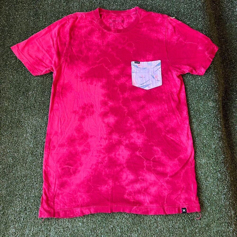 Hurley Men's Pink and Red T-shirt